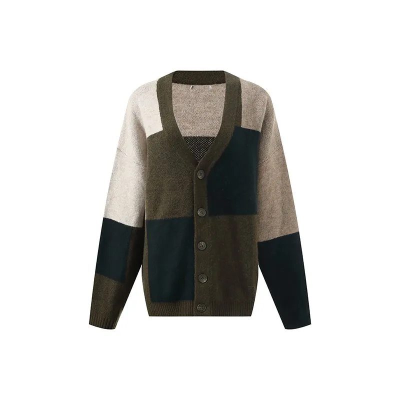 Chunky Knitted Colour Block Cardigan