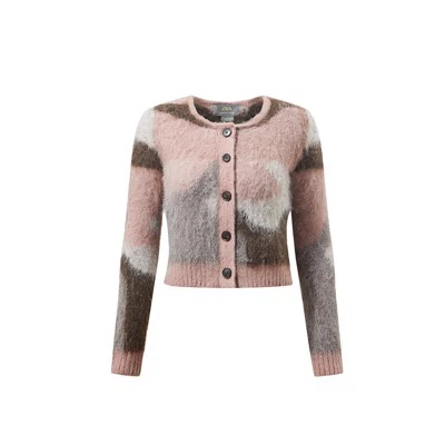 Укороченный кардиган с леопардовым принтом