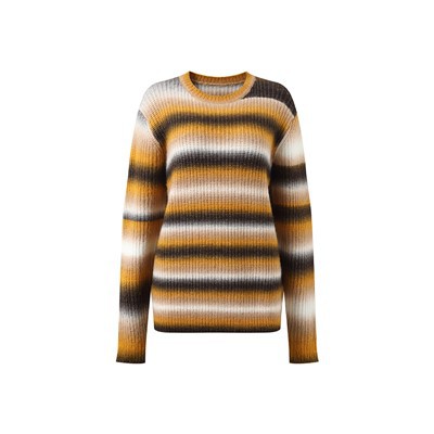 Вязаный свитер в разноцветную полоску